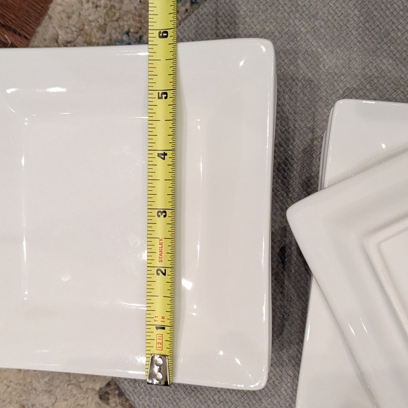 Crate&Barrel White Square Plates - Picture 2 of 2